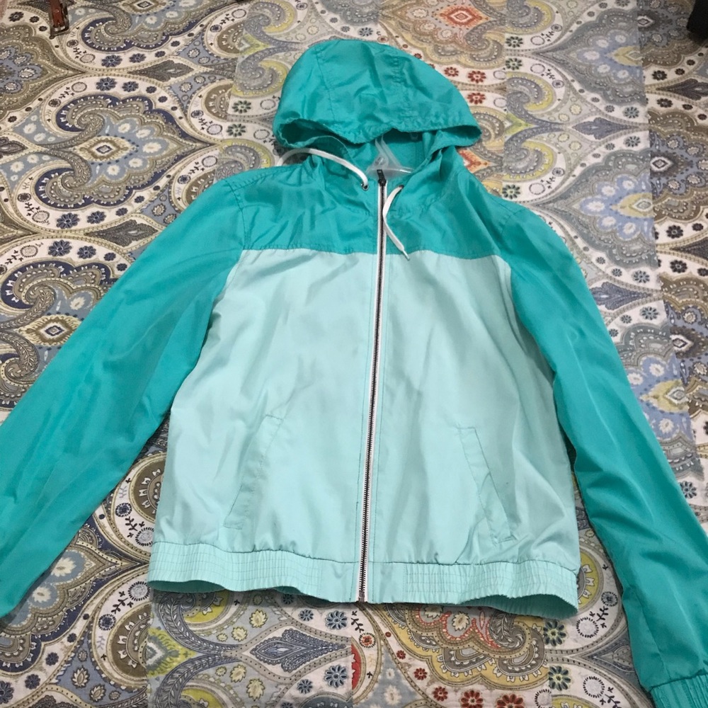 Teal windbreaker